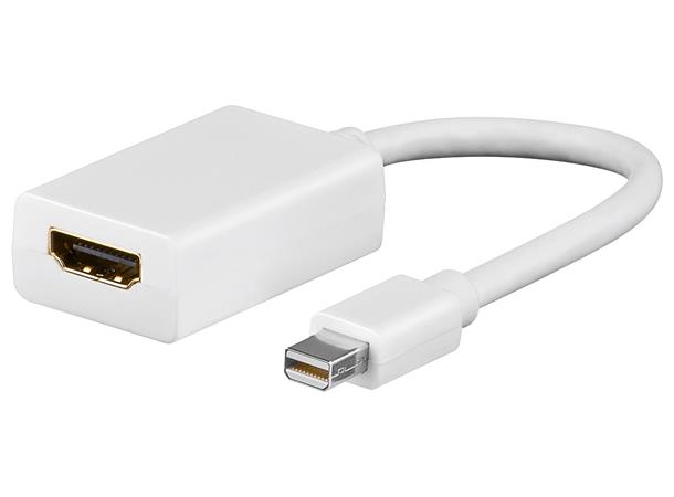 AVP MiniDP-HDMI 1.4 3D aktivt adapter Støtter multiskjerm, 10cm kabel, Hvit